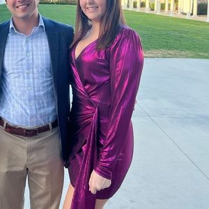 Pink metallic lulus dress. Worn once!